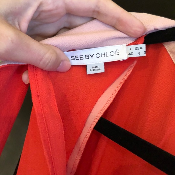 See by Chloe Mandarin Tank Dress with Pink Collar - Picture 3 of 3